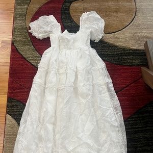 NWT Lace midi smocked white dress